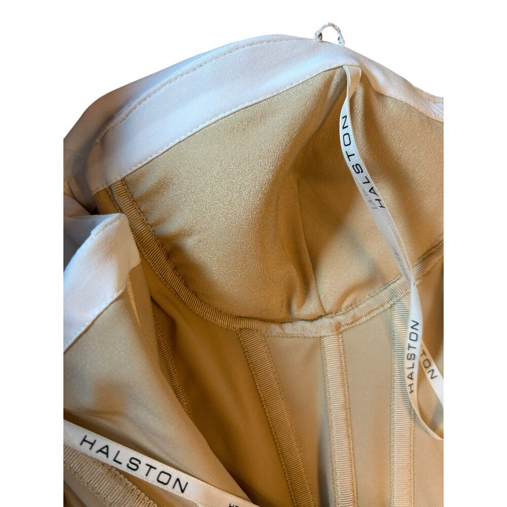 Halston Heritage Strapless Tie Front Gown in Chalk - Size 4 - Picture 10 of 12